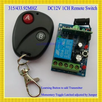 Система за управление на Вратата за достъп 12 vdc 1 Канален Пулт за Дистанционно управление Приемник Предавател 433,92/315 Mhz модул за Обучение код Защелкивается A ВКЛ. B OFF. LED