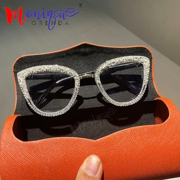 2021 Дамски Слънчеви очила с Кошачьим Око, очила с Прозрачни Лещи, Реколта Рамки За Очила, Мъжки Компютърни Очила Gafas De Sol
