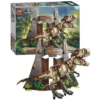 Нов Свят Рев Тираннозавра Динозавър Трисератопс Модел Строителни Блокове на Детски Играчки Съвместими с Кукли 11338