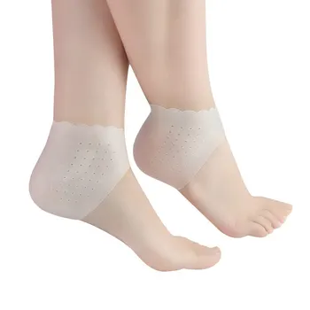 2 елемента Силиконови Чорапи за Грижа За Краката Хидратиращ Гел Петата Тънки Чорапи с Дупка на Пукнатини Грижи За Кожата на Краката Протектори Дантела Петата на Кутията