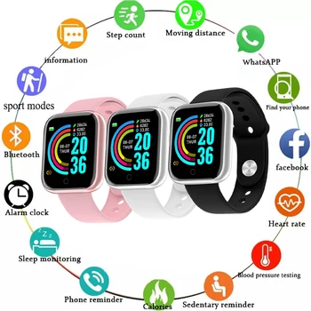 Twitch Смарт Часовници За Мъже И Жени Bluetooth Спортни Часовници Монитор на Сърдечния Ритъм на Монитора на Кръвното Налягане Смарт Гривна за IOS и Android