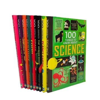 9 Книги / Комплект от 100 открития, което трябва да знаете за енциклопедия меки корици, книга за предучилищно образование Livro Hot