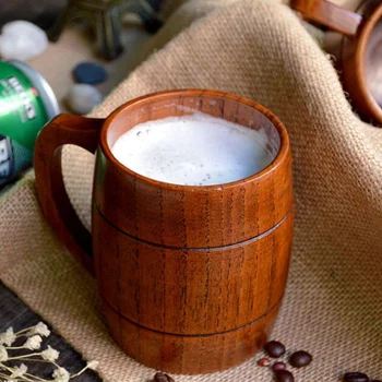 Чаши за бира, чаши естествено дърво класически стил 350мл дървени се пие за подаръци новост партия приятелски настроени към ин Витро