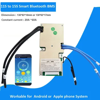 13S или 14Т li ion Smart BMS за батерията 48 54,6 В или 58,8 В с функция Bluetooth UART или RS485 при tox 20A 30A 40A 60A