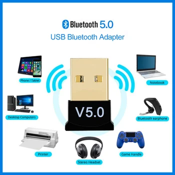 USB Bluetooth 5,0 Адаптер Предавател с Bluetooth Приемник, Аудио Bluetooth Ключ Безжичен USB Адаптер За вашия Компютър PC, Лаптоп