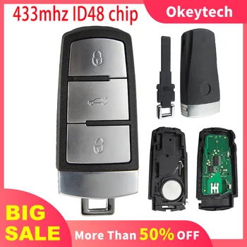 OkeyTech 3BT 433 Mhz ID48 Чип Бесключевой Интелигентен Авто Дистанционно Ключ За VW Passat 3C B6 B7 Magotan CC 3C0959752BA За VolksWagen Авто Ключ