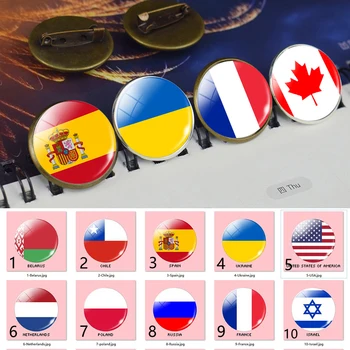 Държава на Световните Флагове за Брошка Игла Национален Флаг Брошки САЩ, Украйна, Канада, Русия Франция Англия Испания, Холандия, Италия Бижута