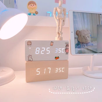 Осветление Digital Alarm Clock Спалня Сладък Led Малък Безшумен Будилник Настолен Електронен Детски Despertador Тенис На Притурка