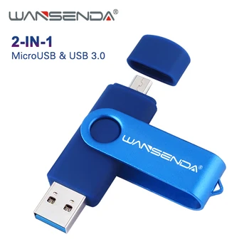 WANSENDA Високоскоростен USB Флаш памет OTG Флаш памет 256 GB USB устройство 3,0 128 GB, 64 GB, 32 GB, 16 GB, 8 GB 2 В 1 Двойна Карта