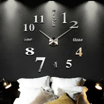 Neue ankunft Quarz Декорация на дома, голямо огледало стенни часовници 3D САМ стенни стикери часовници с модерен дизайн уникален модерен подарък
