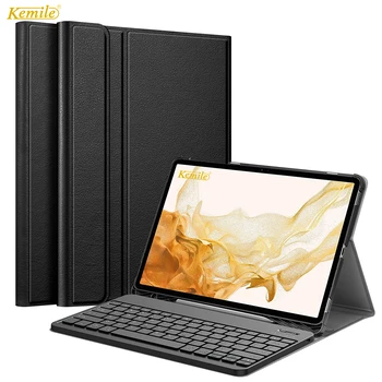 Калъф-клавиатура за Samsung Galaxy Tab A8 10,5 2022 Калъф-клавиатура за Samsung Tab A8 10,5 SM-X200 калъф-клавиатура с притежател на молив
