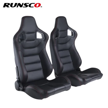 Автомобилни Аксесоари 1 бр Регулируеми Състезателни Седалки, Спортни PVC Кожени Автомобилни Сгъваеми Седалки С 2 Слайдове