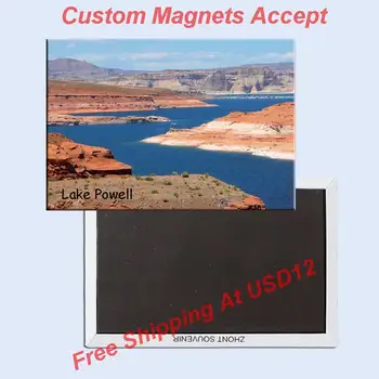 САЩ Туристически Магнити Подаръци Правоъгълник 78*54*3 мм Лейк Пауъл Твърди Метални Магнити в Памет на Хладилника 20460