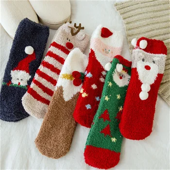 Дамски Коледни Чорапи Забавни Коледни Дядо Коледа Елха Снежинка Лосове Сняг Памучен Тръба На Екипажа Щастлив Чорап Мъжете Нова Година Забавен Соккен