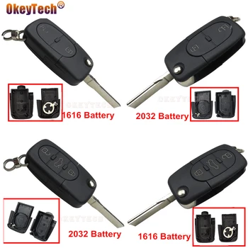 OkeyTech 2 или 3 Бутона на Дистанционното на Ключа на Автомобила под Формата На Миди За Audi A2 A3 A4 A6A8 TT CR1616/CR2032 Притежателя на Батерията Автоматично Калъф за Замяна
