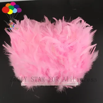 Естествено перо от пуйка 10-15 см боядисана розов кант САМ с костюм занаят бижута перо