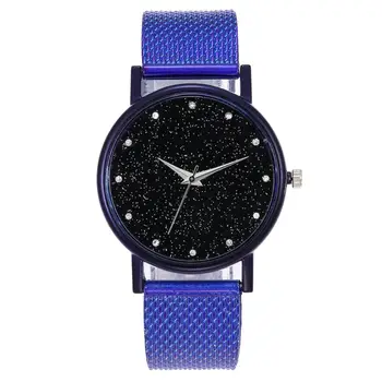 Стилен и всекидневни висококачествени женски екологичен каишка за часовник Кварцов часовник Студентски женски междузвездни диамантени ретро часовници