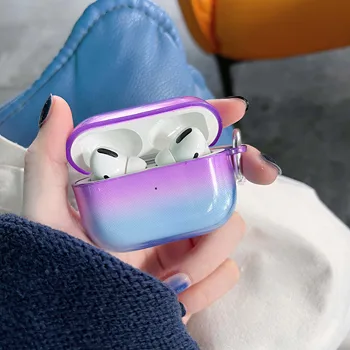 Прозрачен многоцветен двоен цветен калъф за слушалки за apple airpod 2 1 pro 3 2021 безжична bluetooth джейн зарядно устройство ще захранване на скоростната fundas