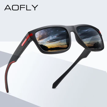 AOFLY Поляризирани Слънчеви Очила Мъжка Мода TR90 Гъвкави Рамки Квадратни Слънчеви Очила За Мъже Шофиране Goggle zonnebril heren UV400