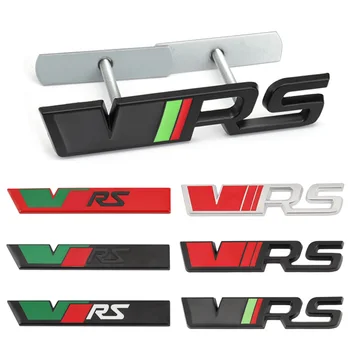 Метален Логото на VRS Емблемата на Иконата на Колата Стикер Предната Решетка, предния Капак за Skoda Octavia VRS Kamiq Kodiaq Karoq RS Fabia Superb Rapid Favorit