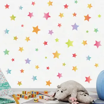 Цветни Звезди Стикер На Стената За Детска Стая Детска Детска Спалня Детски Домашни Декоративни Стикери За Стена DIY Art Детски Стикери За Стена