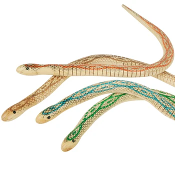 Забавни Новост Трик Играчки за Деца Моделиране на Дървени Малки Змии Гъвкавост Фалшиви Извити Змия Играчка Красят Случаен Цвят