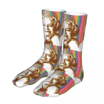 Мъжете Колоездене Кралица Скрэббл с Преливащи се цветове Чорапи Памук Компресия на Кралица Елизабет II Британската Кралска Корона Женски Чорап