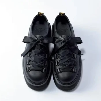 Дамски обувки на платформа в стил пънк От естествена Кожа На Висок Ток, Пикантен дамски официални Обувки в стил Лолита, Черни модела обувки на Танкетке на Танкетке