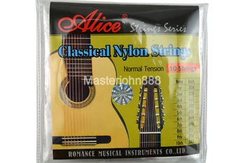 Alice AC1032C 10-Струнни Струни за класическа китара с бели найлонови покритие и Медна Намотка от 1-ви до 10-ти Набор от Струни