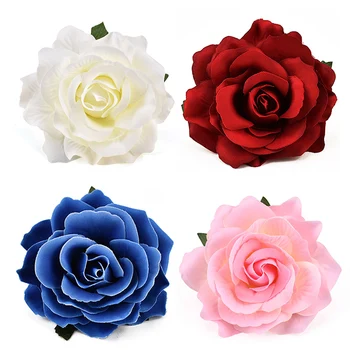 30шт 9 см Големи Изкуствени Рози Копринени Цветни Глави За Сватбена Украса САМ Венец Подарък Кутия Scrapbooking Занаят, Фалшиви Цветя