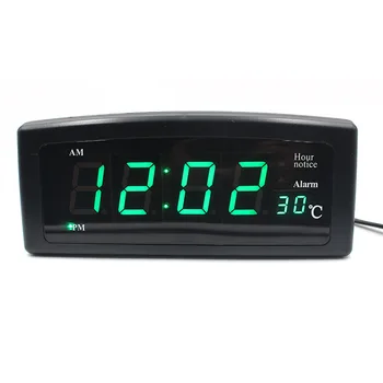Автоматична промяна на яркостта на дневен/нощен Будилник Led Индикатор на температурата и времето за Настолни часовници Родители като часовници Plug EU