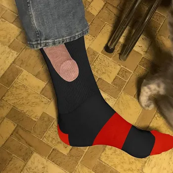 Покажи Забавни Чорапи за уголемяване на Пениса за Мъжете, Ново, Подарък за Коледа, Чорапи, Нов Пенис, Печат, Покажи Мъжки Чорапи, Забавен пенис