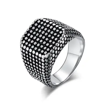 Европейските и американски ново властное мъжки пръстен във формата на точки, титановое стоманен ретро-тенденция модно бижу пръстен
