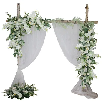 Самодельная сватбена арка със собствените си РЪЦЕ украса на сватбената сцена изкуствена цветна стена коприна роза, божур дизайн растения декоративна цветна стена